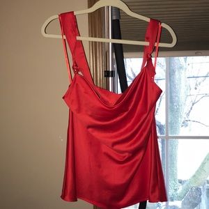 Red Silk Tank Top